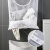 Dirty Clothes Storage Bag Basket Foldable Mesh Laundry Bathroom Wall Hanging Household Clothing Organizer With Hook