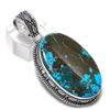 Подвеска из натуральной тибетской бирюзы из стерлингового серебра 925 пробы 2,25" h7J26
