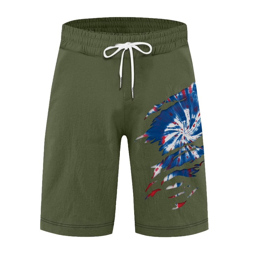 Мужские летние большие повседневные свободные спортивные брюки пляжные шорты