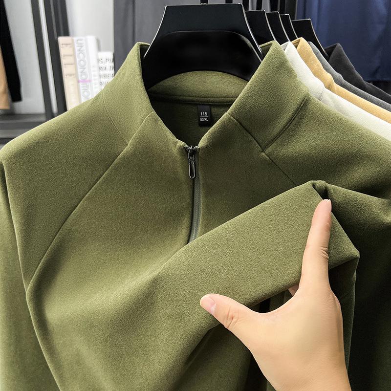 Мужская термофлисовая толстовка с полумолнией и длинным рукавом