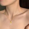 Матовое пескоструйное колье-пазл из золота 18 карат с цирконом