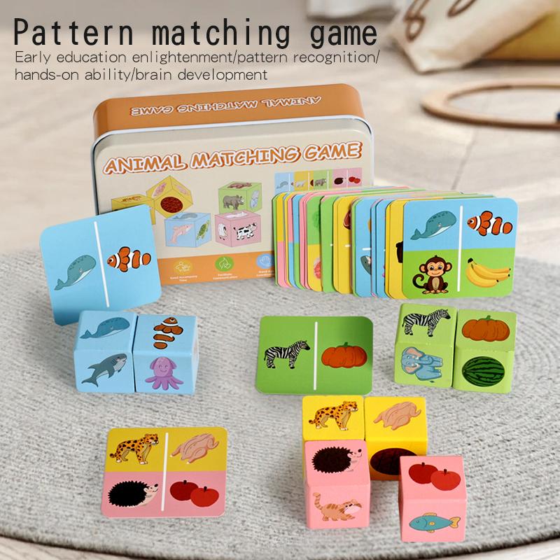 Pattern Matching Game Set - Early Puzzle Toy For Shape Recognition And Brain Development 3 Matching Set Options With Iron Box