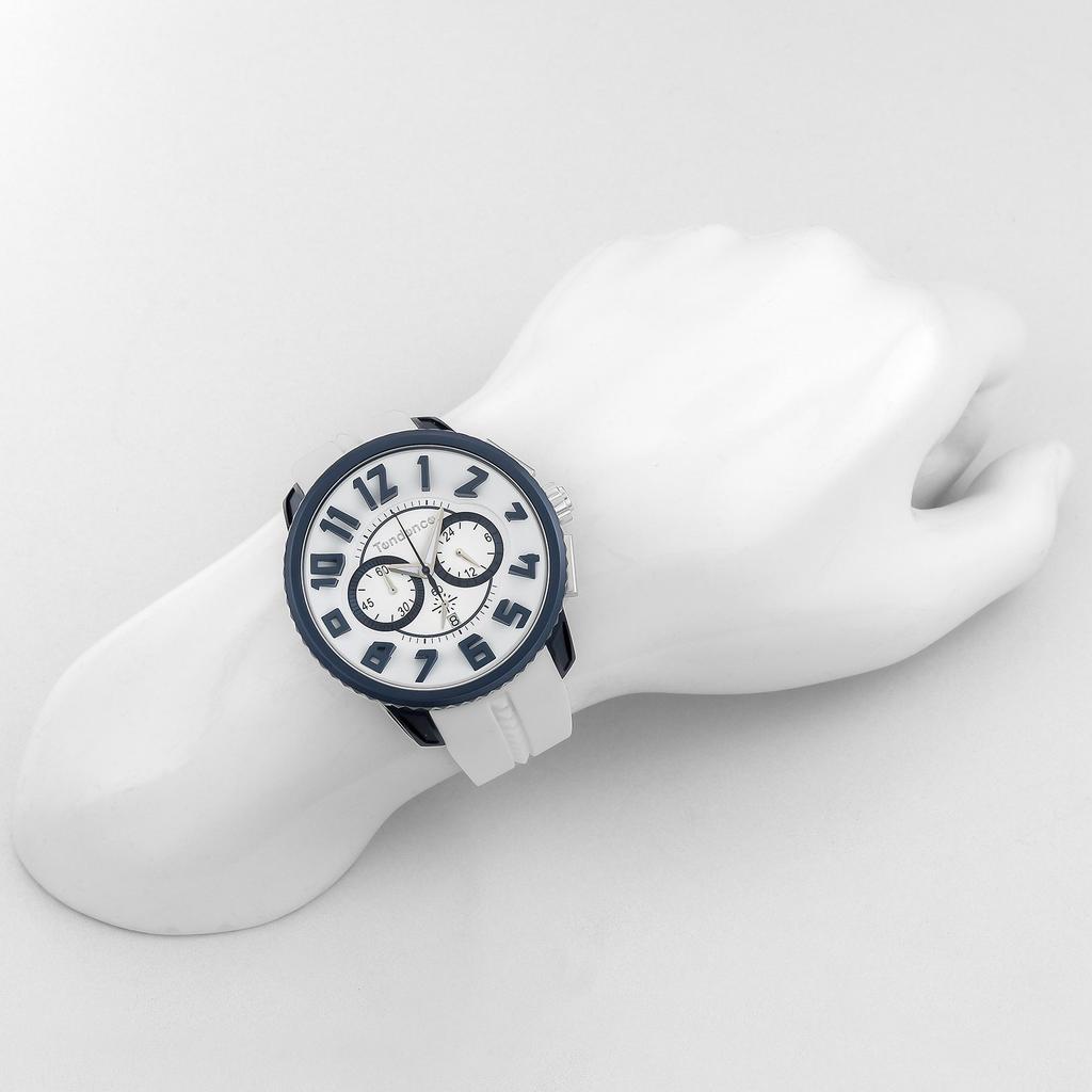 White Mineral 51MM Watch Official Import [Tendence] Wristwatch, Dial, Aluminum, Glass, Quartz, TY146001, Men's,