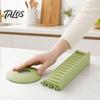 Flexible Draining Mat Silicone Kitchen Sink Faucet Mat, Foldable Splash Guard with Suction Cup, 5 Degrees Slope Countertop Water for Bathroom Cup