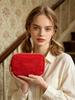 Красный Бархат Chanel Сумка для Макияжа Бренд Аксессуар для Красоты, Портативная Косметичка на Молнии Органайзер для Путешествий и Умывания для Хранения Помады Наушников Карты Ключа