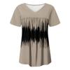 Women's Casual V-Neck Short Sleeve Chest Ruffle Printed Top