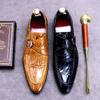 Модная мужская обувь Мужская обувь с острым носком Деловая кожаная обувь Брок Винтажная джентльменская обувь из воловьей кожи Мужская натуральная социальная обувь