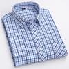 Pure Cotton Mens Plaid Shirts Long Sleeve Busienss Casual Classical Checked Design Fashion