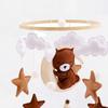 Baby Crib Mobile Sleeping Bear Cloud Stars Nursery Decor Handmade Felt Hanging Bed Bell for Boys Girls