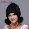 Women Winter Warm Pompom Fur Hat Mink Fox Ski Hat