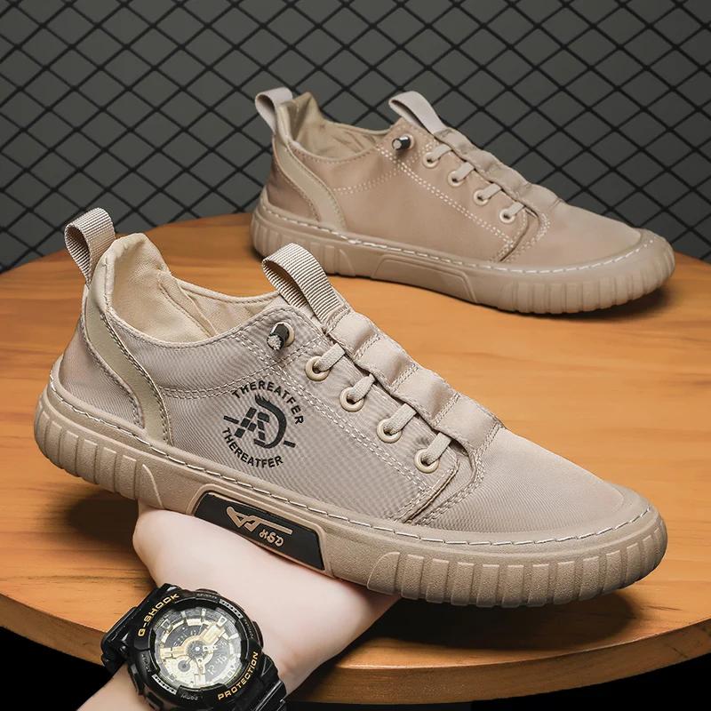 Fashion Men's Sneakers Canvas Breathable Casual Shoes Men's Slip On Walking Flats That's Shoes Vulcanized Shoes Fashion Men's Shoes2025