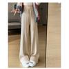 Модные осенне-зимние женские трикотажные брюки с широкими штанинами, новые свободные длинные брюки на шнурке с высокой талией, повседневные однотонные плиссированные брюки 2379