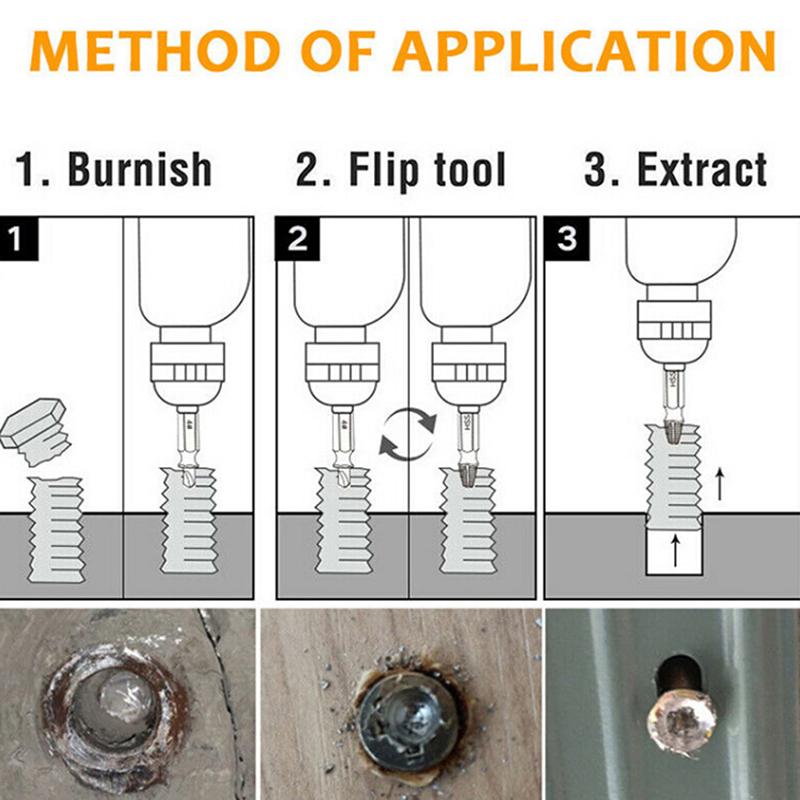 6Pcs/Set Portable Broken Bolt Remover Tool Universal Damaged Screw Extractor Speed Out Drill Bits