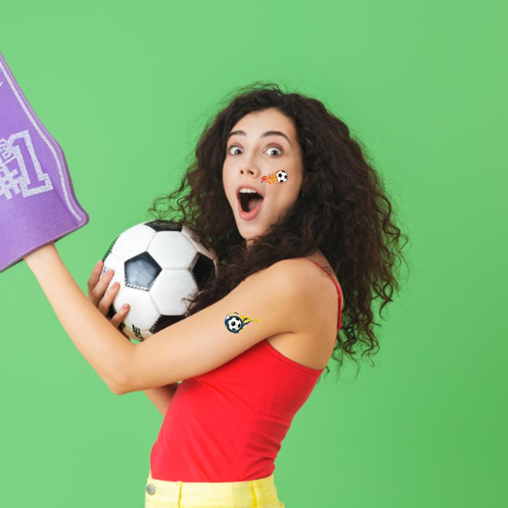 Набор из 10 временных татуировок на футбольную тематику для детей, водостойкие наклейки-татуировки, сувениры для футбольной вечеринки