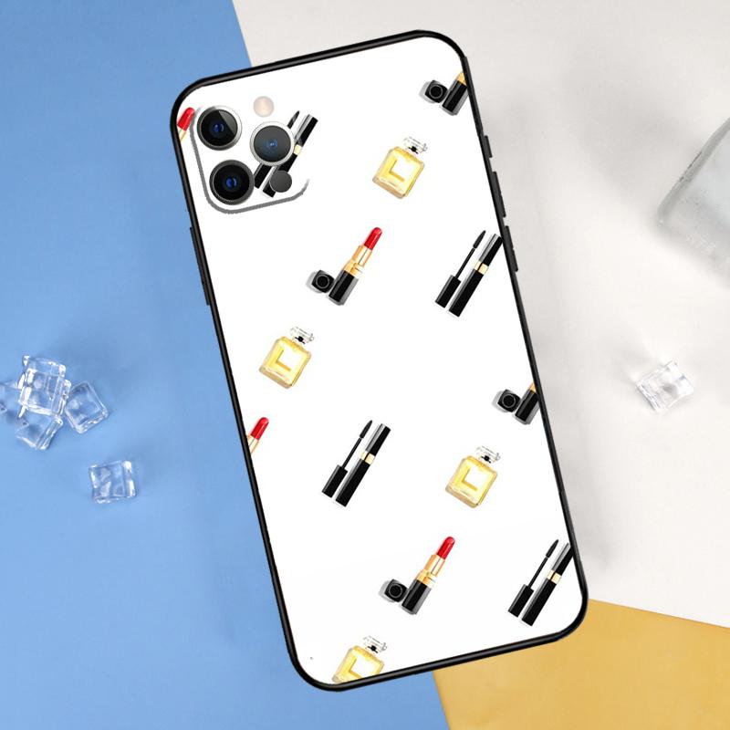 Чехол для телефона с помадой и макияжем для iPhone 16 Pro Max 12 13 Mini 11 14 15 Pro Max XR 16 15 Plus 16e Защитный корпус