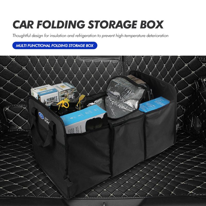 FRYX3 For Ford Felt Car Trunk Storage Box Foldable Large Capacity Container Bag Focus mk2 mk3 mk4 Fiesta Ranger Mondeo S-MAX Kuga