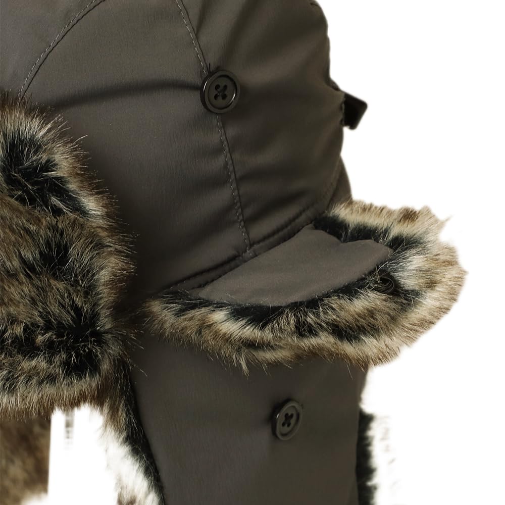 ICHIYON Авиатор Летчик Летная Шапка для Мужчин и Холодной Погоды Меховая Зимняя Шапка-Боа с Наушниками [14+ ПЛЮС] Теплогенерирующая, Водоотталкивающая Шапка,