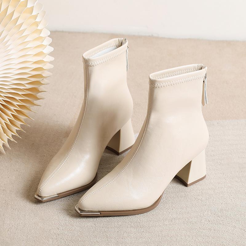 Winter Pointed Sexy/Comfortable Zipper Square Heel Casual Knight Boots Fashionable New Elegant Banquet High-Heeled Women'S Boots