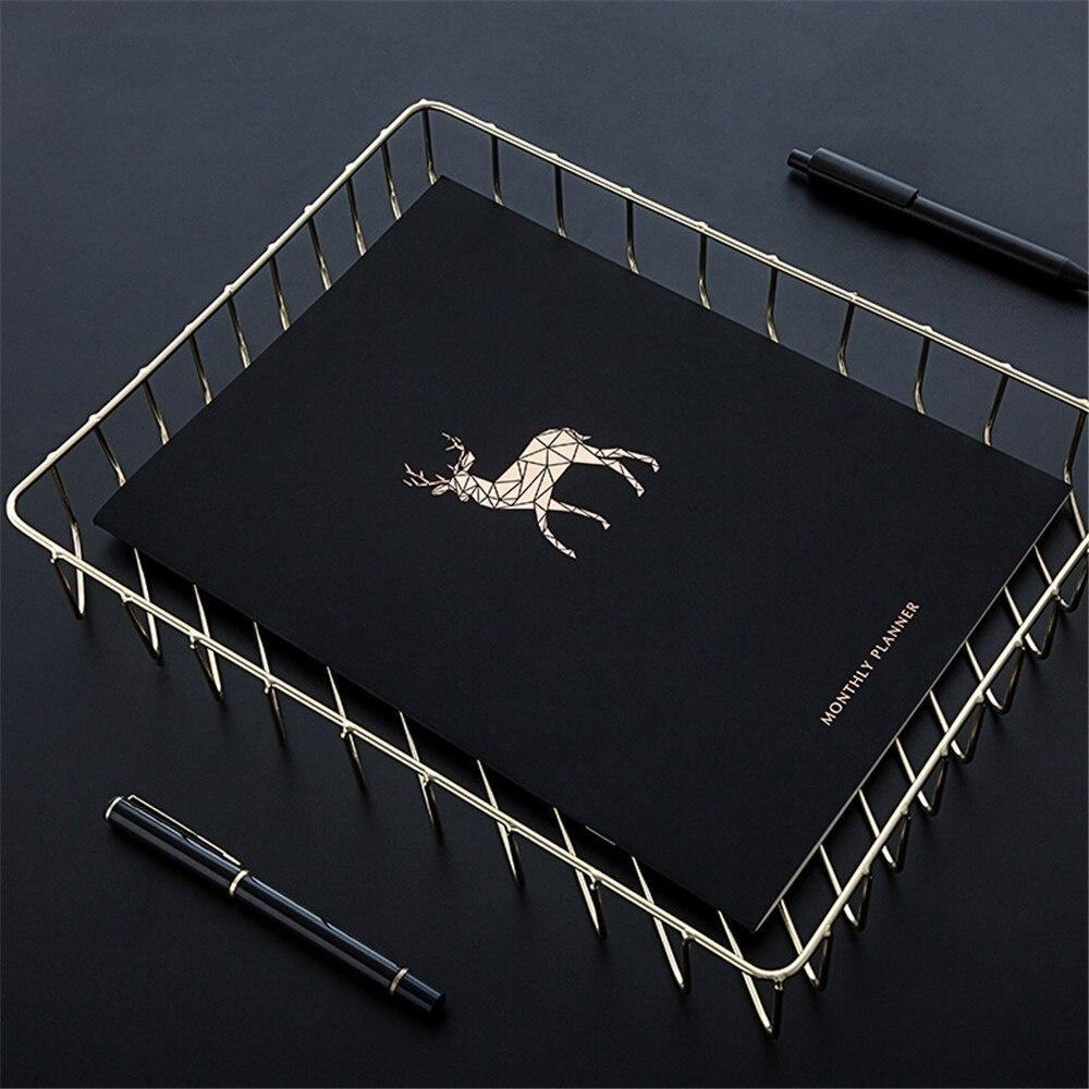 2020 Черная обложка Календарь Блокнот Журнал А4 Органайзер Еженедельный Ежемесячный Планировщик Канцелярские Товары Для Офиса Школьные Принадлежности