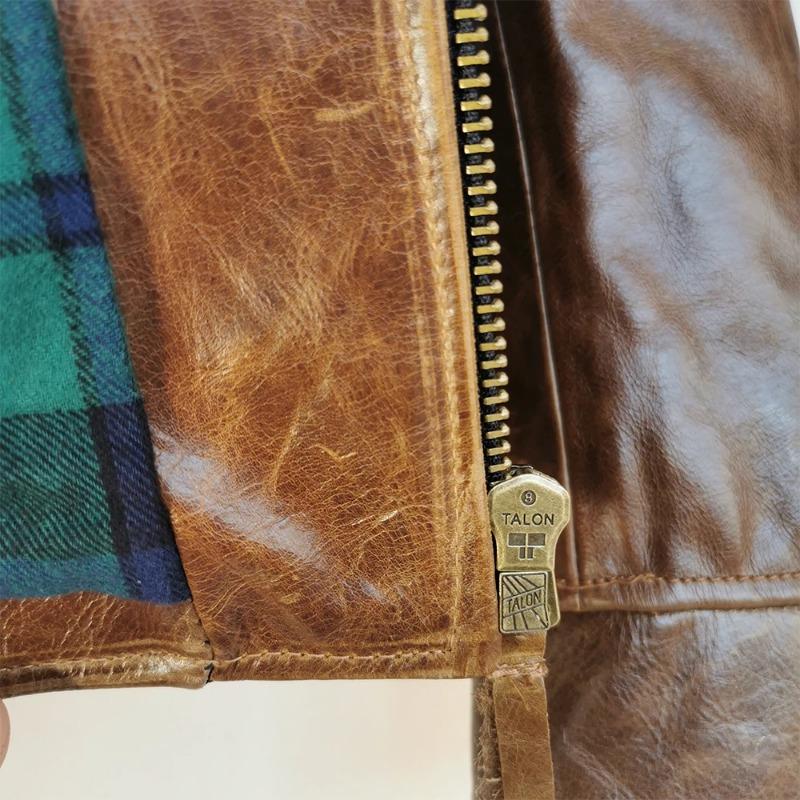 Куртка из натуральной вощеной коровьей кожи китайского размера, мужская, меняющая цвет, облегающая, из натуральной кожи, осенняя, мужская, Chaqueta Cuero Hombre