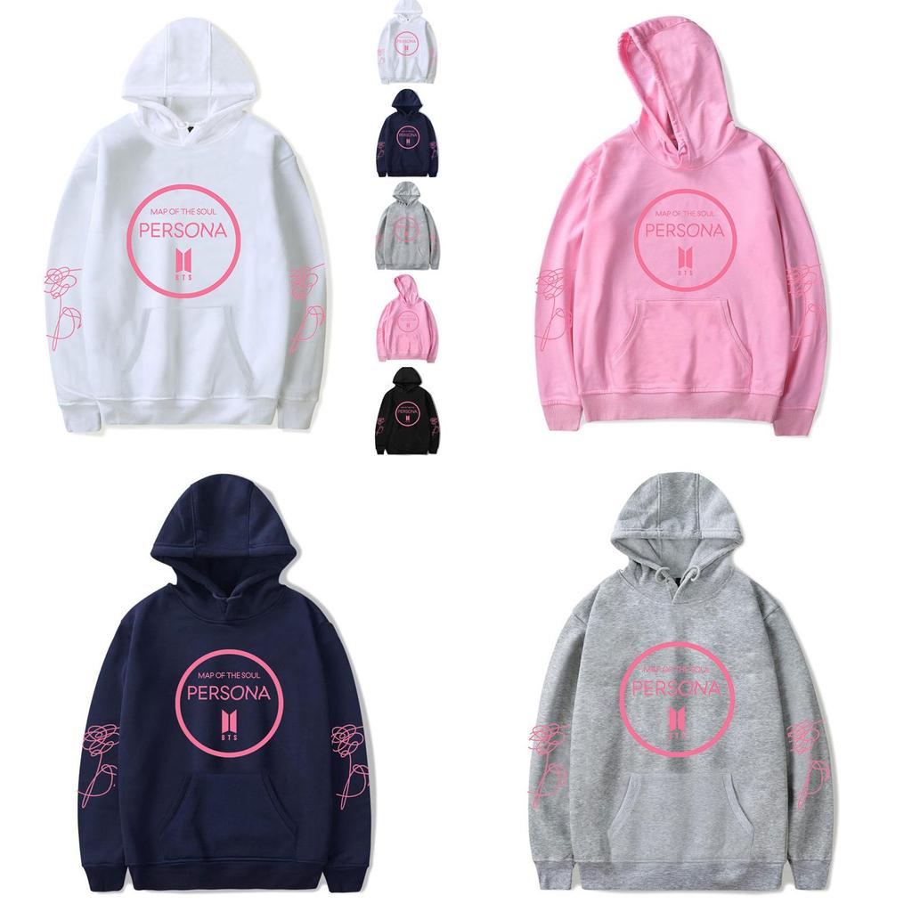 Худи из смесового хлопка Map Of The Soul Persona Kpop Bts Bangtan Boys с капюшоном и длинными рукавами
