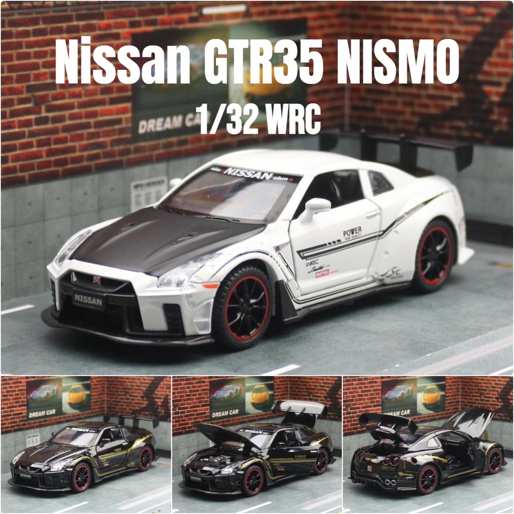 1/32 Nissan Skyline GTR R35 Racing Toy Car Model for Children RMZ CiTY Diecast Alloy Miniature Sound Light Collection