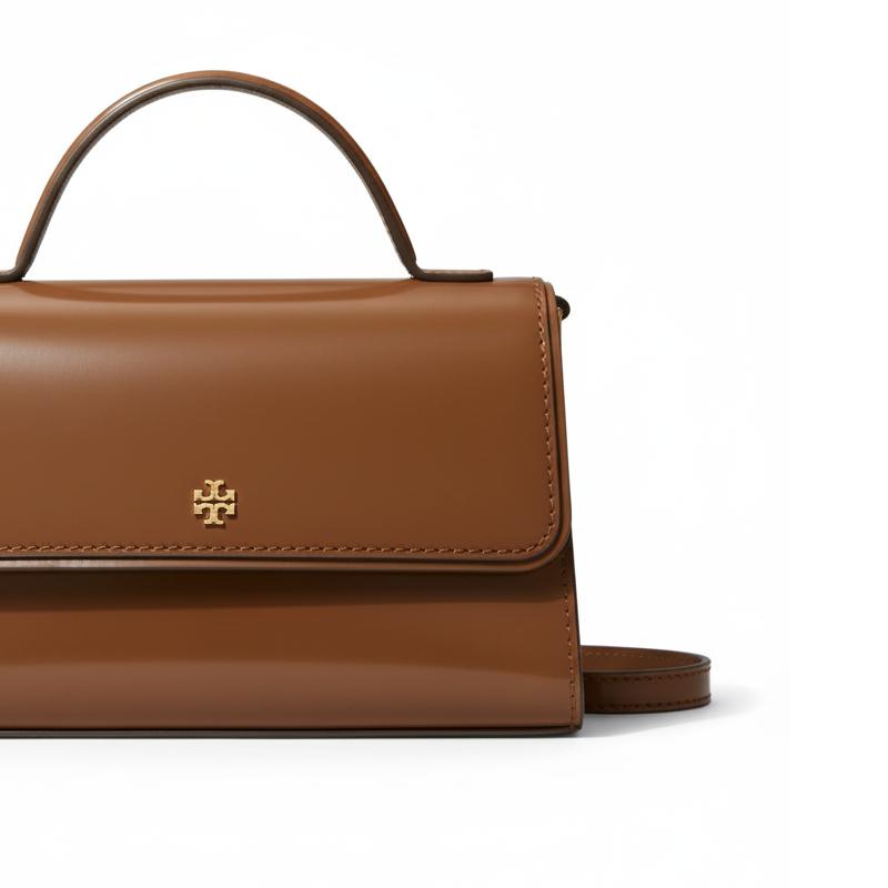 Tory Burch Женская мини-сумка Emerson с верхней ручкой Логотип Насыщенный грецкий орех 176967-200