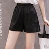 Women's Wide-Leg Cotton Linen Shorts: Trendy Spring/Summer Casual Bermudas for Sports or Home.
