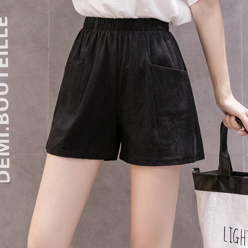 Women's Wide-Leg Cotton Linen Shorts: Trendy Spring/Summer Casual Bermudas for Sports or Home.