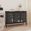 VidaXL Black Buffet 105x35x70 Cm Steel and Glass