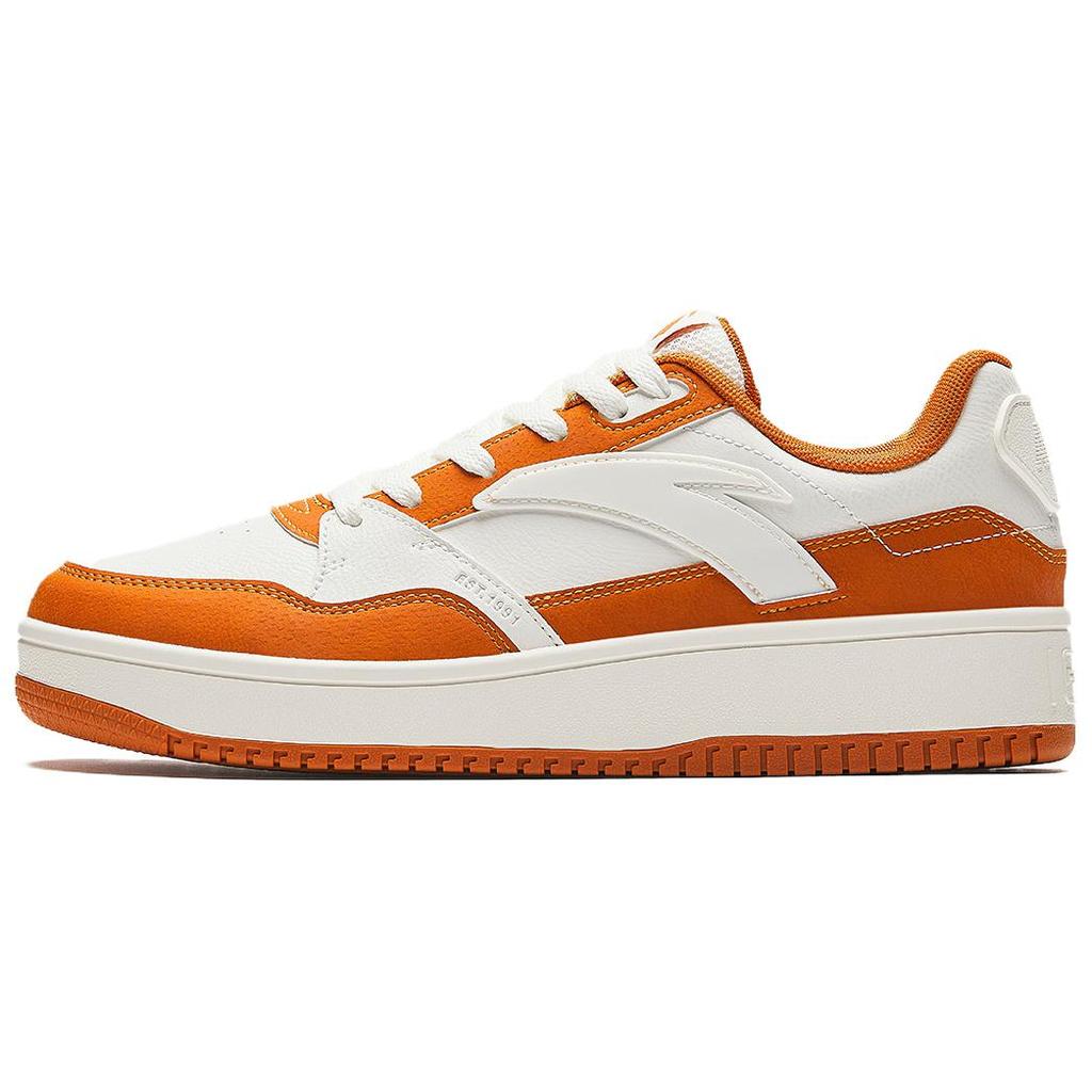 Anta Life Collection Slip Resistant Abrasion Resistant Low top Skateboard Shoes Men's White Orange 112438063S-1