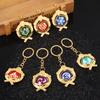 Genshin Impact Luminous Keychain Element Vision God's Eye Mondstadt Liyue Snezhnaya Double Sided Pendant Keyring Jewelry