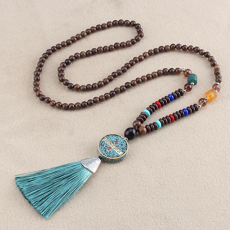 Ожерелье Непал Boho Женщины Длинный Свитер Цепи Кулон Кисточкой Винтаж Этнические Подарки