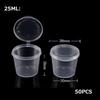 50 Leak-Resistant Disposable Dressing Cups with Hinged Lids, Soy Sauce Dispensers, Mini Condiment Dispensers, Takeout Containers, Mini Disposable Cups