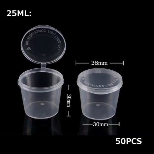 50 Leak-Resistant Disposable Dressing Cups with Hinged Lids, Soy Sauce Dispensers, Mini Condiment Dispensers, Takeout Containers, Mini Disposable Cups