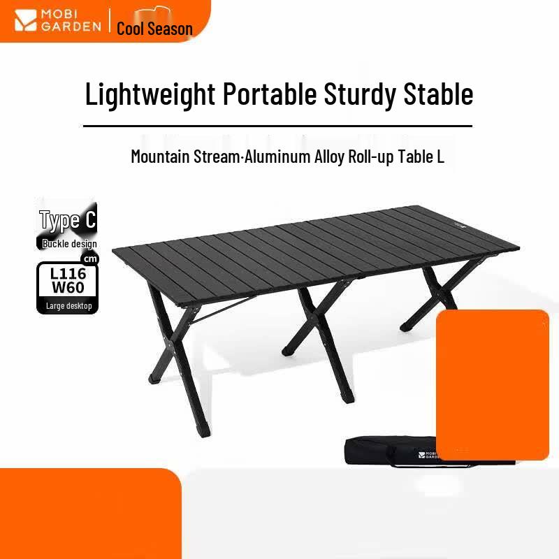 Mobigarden Lightweight Foldable Aluminum Roll-Up Camping Table
