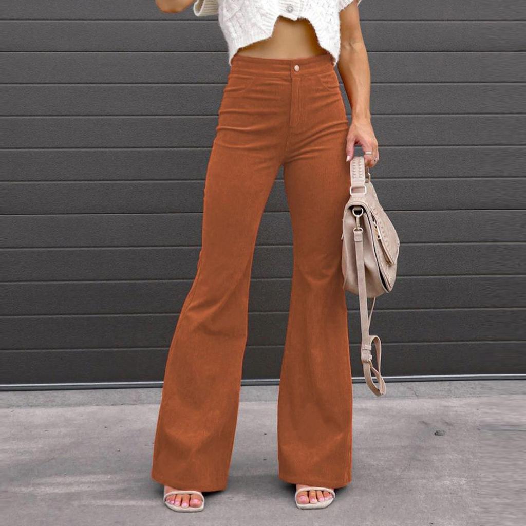 Women's High Waist Casual Pants Solid Color  Loose Straight Leg Trousers Women