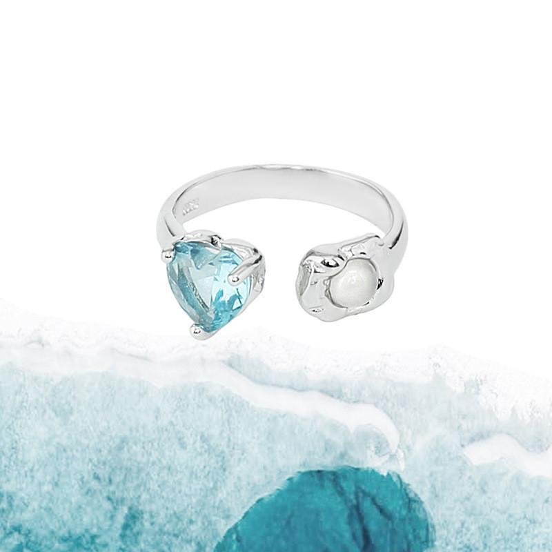 Unique Design Heart Shaped Zircon Ring For Women Adjustable Fashionable Stylish And Chic