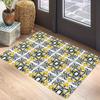 Bohemian Geometric Floral Carpet Mat Rug Blue Sunflower Smiley Sun Fruit Home Decoration Living Room Entryway Modern Vintage
