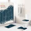 Christmas Shower Curtain Floor Mat Combination Four-Piece Set Bathroom Toilet Carpet Shower Room Mat Foot Mat