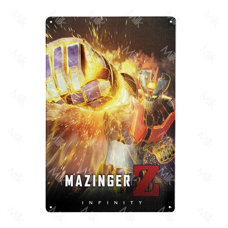Anime Goldrake Goldorak Mazinger Z Metal Tin Sign Rectangle UFO Robot Grendizer Signs Plaque Bar Cafe Bedroom Wall Art Decor