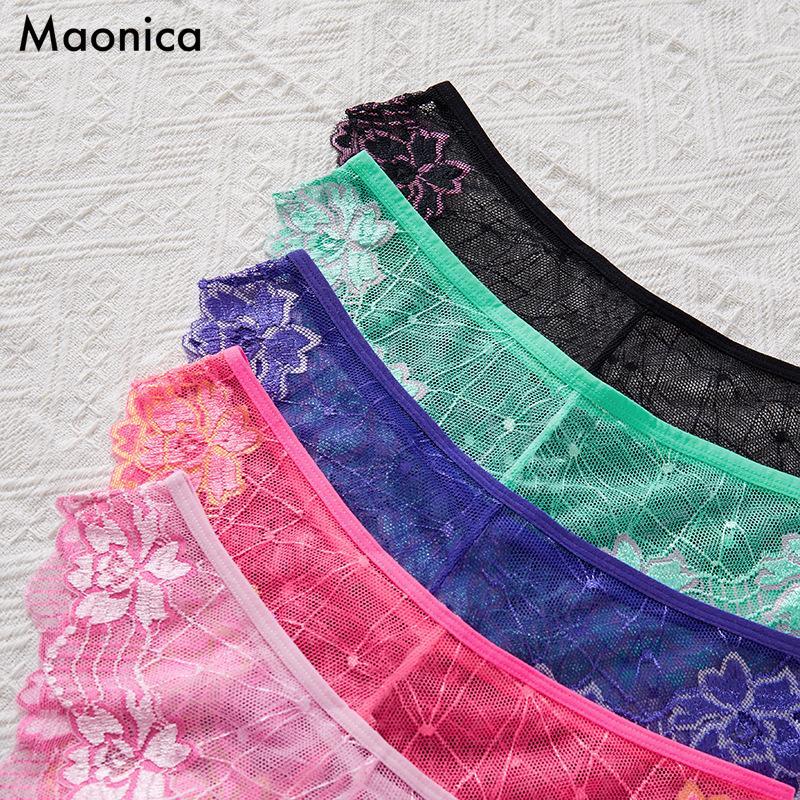 Европейский размер Женские радужные кружевные трусики Женские разноцветные ластовица из чистого хлопка Летние женские трусы Со средней посадкой Цвет леденца Нижнее белье