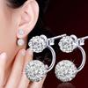 Women's Unique White Rhinestone Round Ball Pendant Party Drop Dangle Earrings