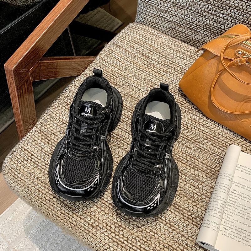 Fashion Sneaker Swomen Designer Retro Distressed Sport Shoes Fashion Casual Leather Mesh Breathable Height Increased Platform Shoes