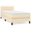 Maison Exclusive - Sommier à lattes de lit avec matelas Crème 80x200 cm Tissu