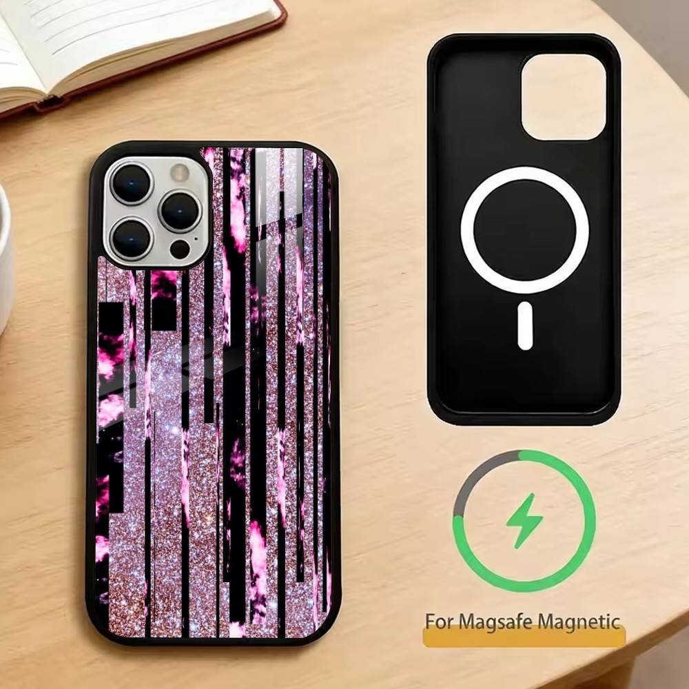 Роскошный блестящий чехол-вспышка для iPhone 17, 16, 15, 14, 13, 12, 11 Plus, Pro, магнитный для Magsafe, беспроводной зарядки