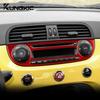 Real Soft Carbon Fiber Sticker For Fiat 500 2008-2013 2014 2015 For Fiat Abarth 595 2012 2013 2014 Car Center Console Air Outlet