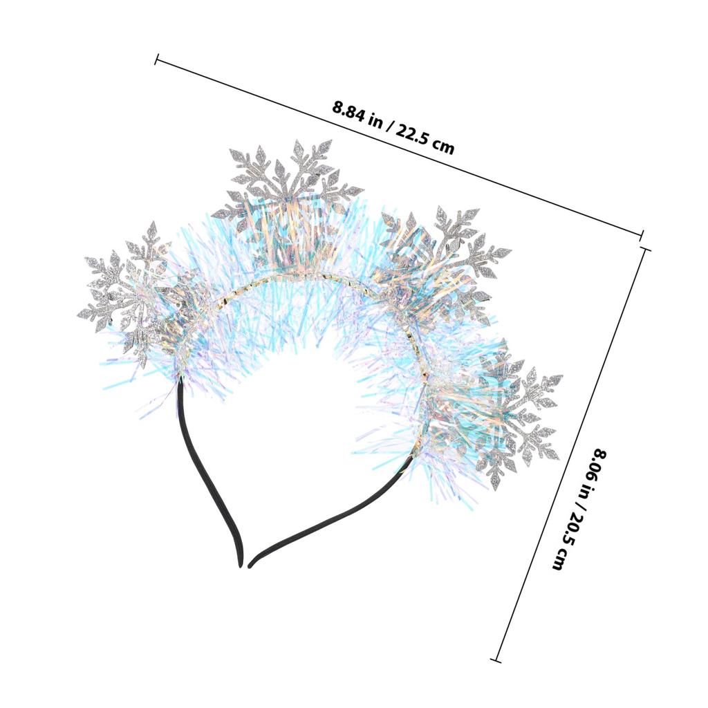 Блестящий Ободок Снежинка Рождественский Декоративный Женский Девочки Легкий Прочный Устойчивый к Выцветанию Не Деформирующийся Длинный