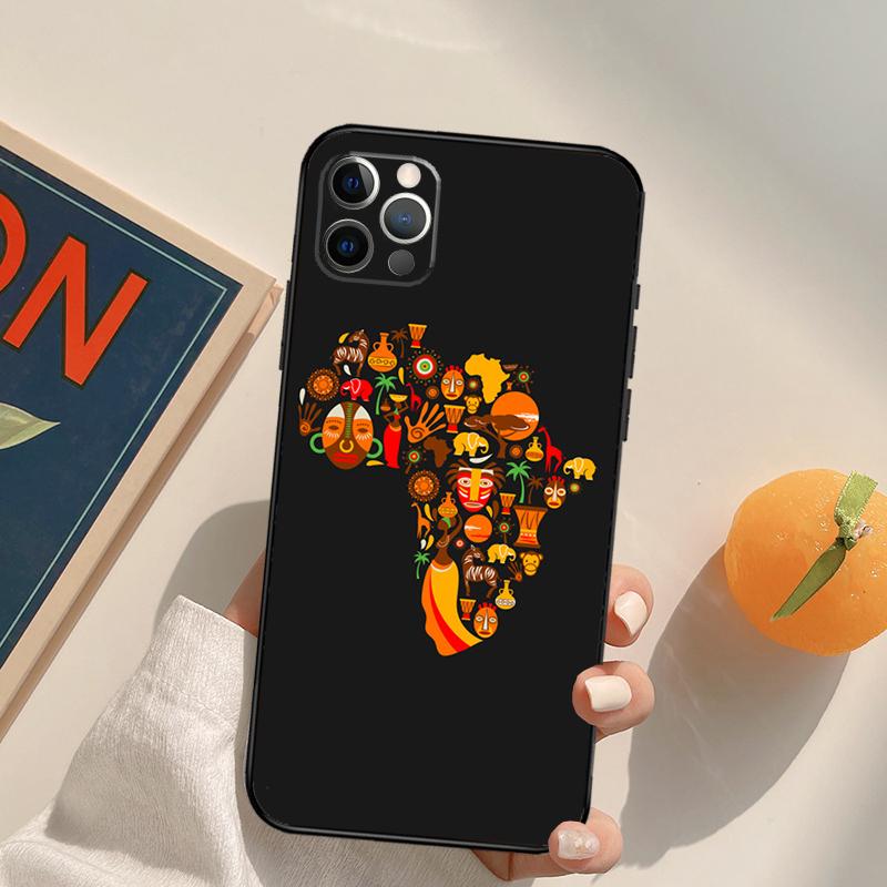Карта Африки Геогра Чехол-футляр Для iPhone 16 Pro Max 15 14 11 12 13 Pro Max Mini XR 16e 16 15 Plus Чехол для телефона