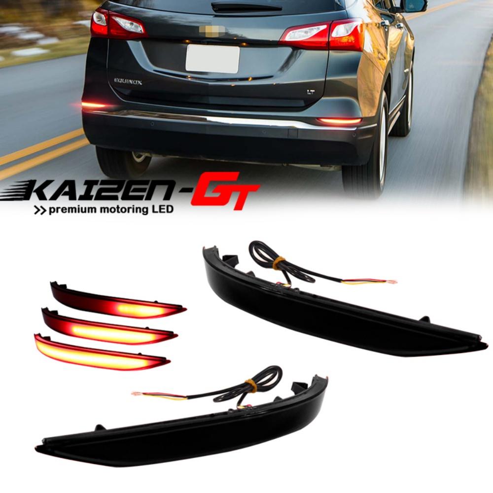 Red LED Car Rear Bumper Reflectors Tail/Brake Lights For Chevrolet Equinox 2018-2022 Sequential Turn Signal Light Rear Fog Light